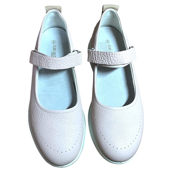 ILSE JACOBSEN for ECCO Genuine Pebbled Leather Blush Pink Mary Janes US Sz 9 - Picture 4 of 9